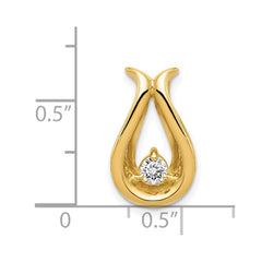 14k Complete 3.4mm AAA Diamond Teardrop-Shape Chain Slide