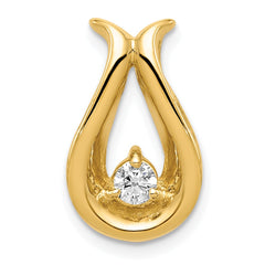 14k Complete 3.4mm AAA Diamond Teardrop-Shape Chain Slide