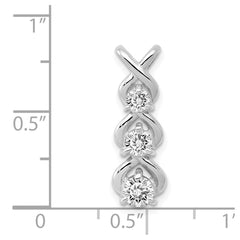 14k White Gold Complete 1/2 carat Three-stone VS Diamond Criss-Cross Chain Slide