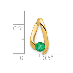 14k 4mm Round Emerald Chain Slide
