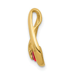 14k 4mm Round Ruby Chain Slide