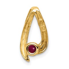 14k 4mm Round Ruby Chain Slide