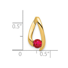 14k 4mm Round Ruby Chain Slide