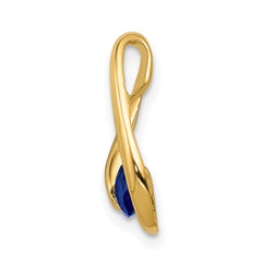 14k 4mm Round Sapphire Chain Slide