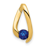 14k 4mm Round Sapphire Chain Slide