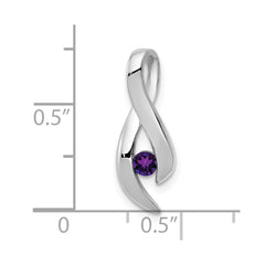 14k White Gold 3mm Amethyst pendant