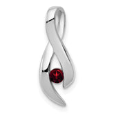 14k White Gold 3mm Garnet pendant