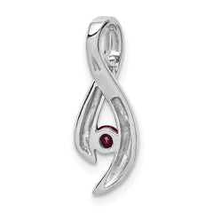 14k White Gold 3mm Ruby Ribbon Slide Fits up to 4mm Fancy Omega