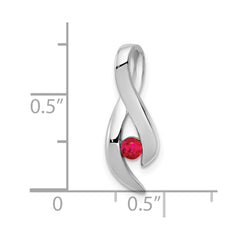 14k White Gold 3mm Ruby Ribbon Slide Fits up to 4mm Fancy Omega