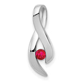 14k White Gold 3mm Ruby Ribbon Slide Fits up to 4mm Fancy Omega