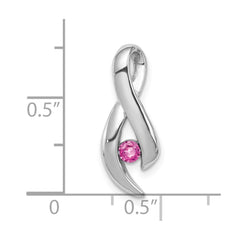 14k White Gold 3mm Pink Sapphire Ribbon Slide Fits up to 4mm Fancy Omega