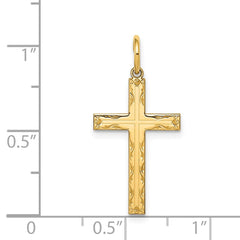 14K Laser Designed Cross Pendant - 2