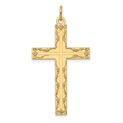14K Laser Designed Cross Pendant - 3