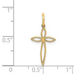 14K Laser Designed Passion Cross Charm - 2
