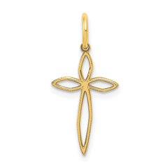 14K Laser Designed Passion Cross Charm - 2