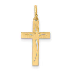 14K Laser Designed Cross Charm - 8