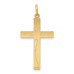14K Laser Designed Cross Pendant - 7