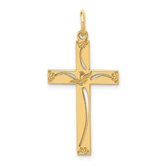 14K Laser Designed Cross Pendant - 7