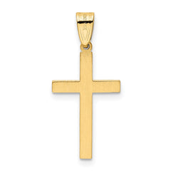 14k Solid Laser Etched Cross Pendant - 4