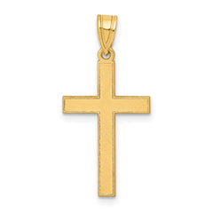 14k Florentine Satin Cross Pendant - 3