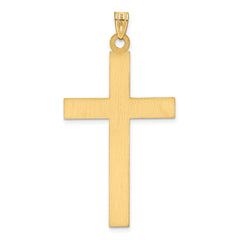 14k Solid Laser Etched Cross Pendant - 3