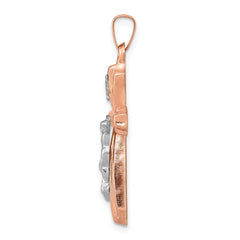 14k Two-tone Hollow Crucifix Pendant - 8