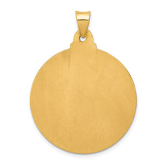 14k Polished and Satin Face of Jesus Medal Hollow Pendant