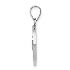 14K White Gold Lady of Guadalupe Medal Hollow Pendant