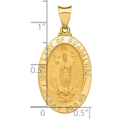 14k Polished and Satin Our Lady Guadalupe Medal Hollow Pendant - 3