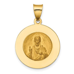 14K Queen Of The Holy Scapular Reversible Medal Hollow Pendant - 2