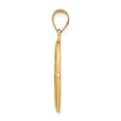 14k Polished and Satin Miraculous Medal Hollow Pendant - 4