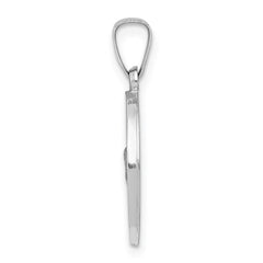 14k White Gold Polished/Satin St Christopher Medal Hollow Pendant - 2