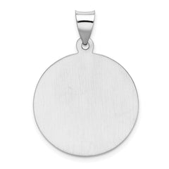 14k White Gold Polished/Satin St Christopher Medal Hollow Pendant - 5
