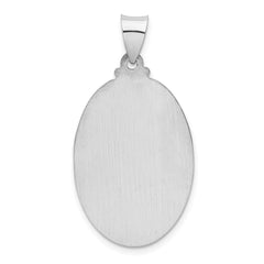 14k White Gold Polished/Satin St Christopher Medal Hollow Pendant - 7