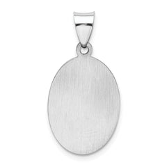 14k White Gold Polished/Satin St Christopher Medal Hollow Pendant - 4