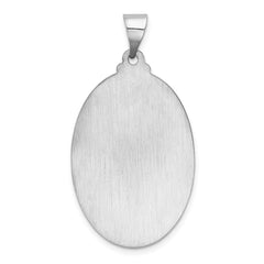 14k White Gold Polished/Satin St Christopher Medal Hollow Pendant - 8