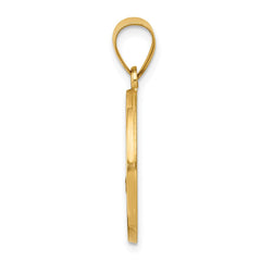 14k Polished and Satin St Florian Medal Hollow Pendant - 3