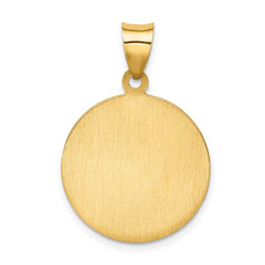 14k Polished and Satin St Francis of Assisi Medal Hollow Pendant - 3
