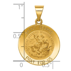 14k Polished and Satin St George Medal Hollow Pendant - 2