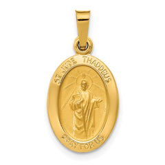 14k Polished and Satin St Jude Thaddeus Medal Hollow Pendant - 5