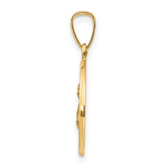 14k Polished and Satin St Lucy Medal Hollow Pendant - 2
