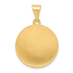 14k Polished and Satin St Matthew Medal Hollow Pendant - 2