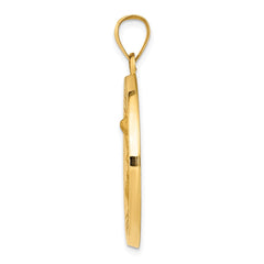 14k Polished and Satin St Michael Medal Hollow Pendant - 3
