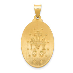 14k Polished and Satin Miraculous Medal Hollow Pendant - 5