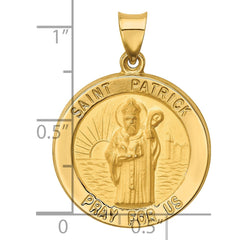 14k Polished and Satin St Patrick Medal Hollow Pendant - 3