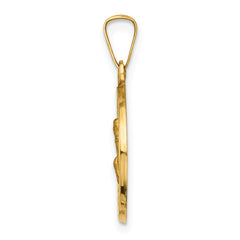 14k Polished and Satin St Peregrine Medal Hollow Pendant - 2