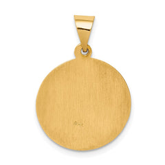 14k Polished and Satin St Raphael Medal Hollow Pendant - 2