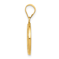14k Polished and Satin Confirmation Medal Hollow Pendant - 2