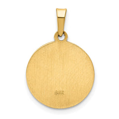 14k Polished and Satin Confirmation Medal Hollow Pendant - 2