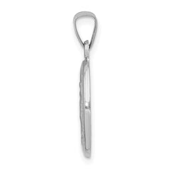 14k White Gold Polished/Satin Miraculous Medal Hollow Pendant - 3